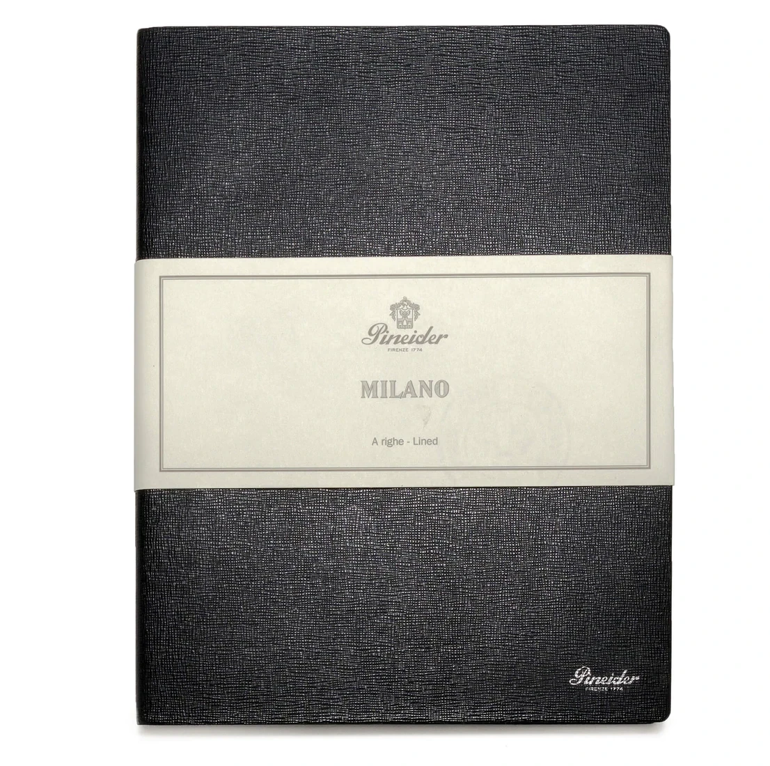 Pineider Notes Milano Leather Notebook, Midnight Black, Lined Ivory Paper 3 Pineider Notes Milano Leather Notebook, Midnight Black, Lined Ivory Paper