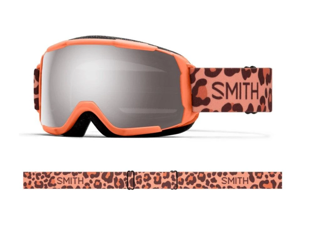 Smith Grom Youth Goggle In Coral Cheetah Print With ChromaPop Sun Platinum Mirror Lens 3 Smith Grom Youth Goggle In Coral Cheetah Print With ChromaPop Sun Platinum Mirror Lens