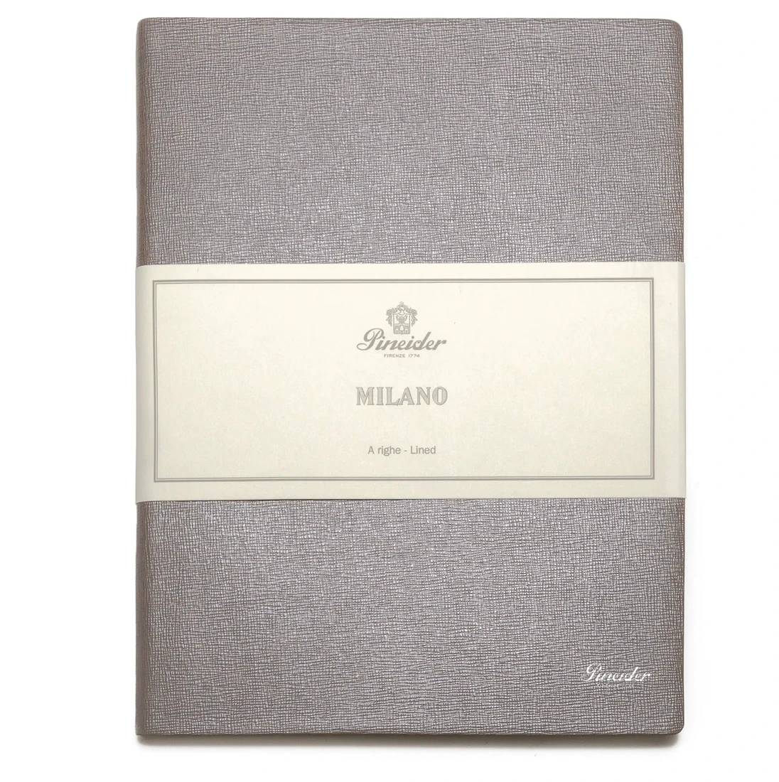 Pineider Notes Milano Leather Notebook, Silver Streak, Lined Ivory Paper 3 Pineider Notes Milano Leather Notebook, Silver Streak, Lined Ivory Paper