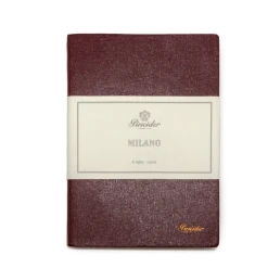Pineider Notes Milano Leather Notebook, Red Wine, Lined Ivory Paper