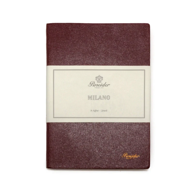 Pineider Notes Milano Leather Notebook, Red Wine, Lined Ivory Paper 3 Pineider Notes Milano Leather Notebook, Red Wine, Lined Ivory Paper