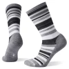 Smartwool Women's Everyday Jovian Stripe Crew Socks Charcoal Heather (Medium Size Only) -Wells Outlet smartwooljovian
